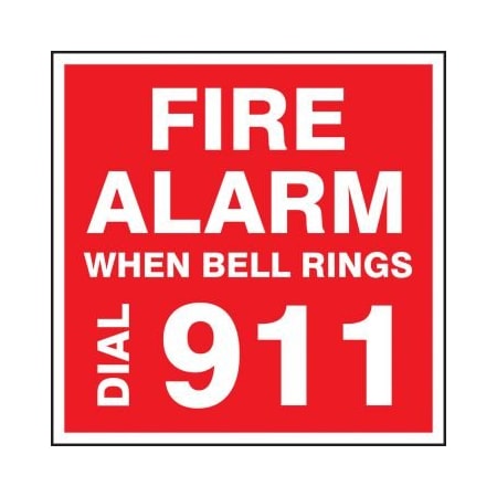 SAFETY LABEL FIRE ALARM  WHEN BELL LFXG542VSP